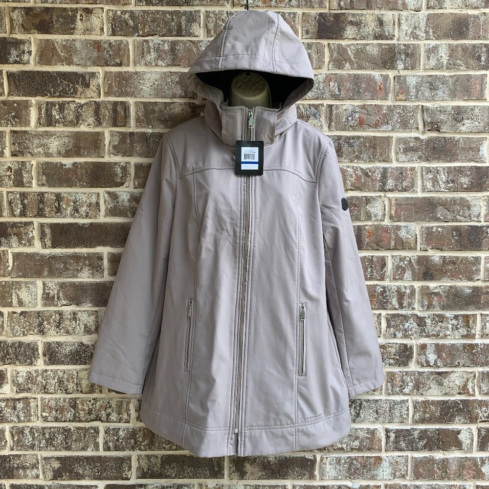 ANDREW MARC Women's Soft Shell Hooded Jacket Size L